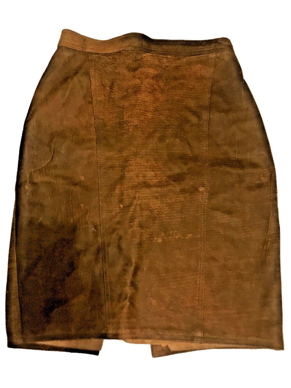 Vtg 80s Winlit 9/10 Brown Leather Pencil Skirt Boho Equestrian      Q